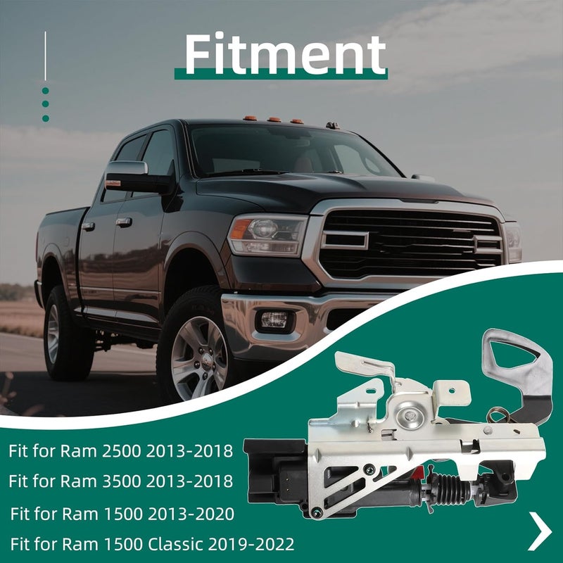 Riyhch Tailgate Lock Latch Actoator Door Control Fit for Ram 1500 2013-2020, for 1500 Classic 2019-2022, for 2500 2013-2018, for 3500 2013-2018 Replace 68093354AD - Image 2